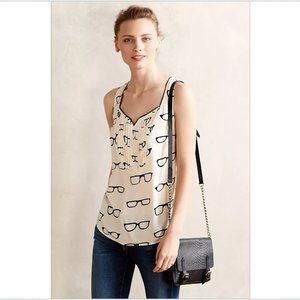 EUC Maeve Amory Tank with Eyeglasses Print